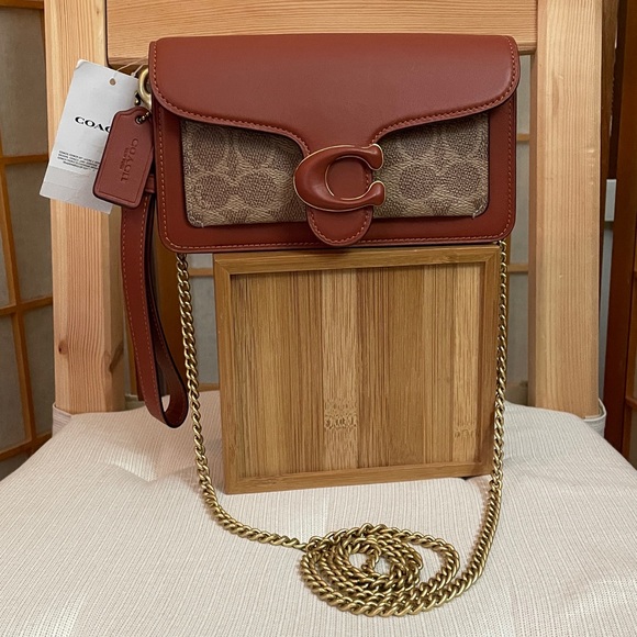 Coach Tabby Crossbody Wristlet Brass/Rust NWT - Picture 1 of 17